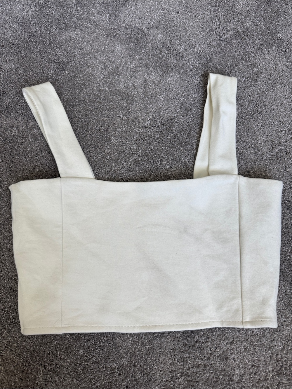 Ivory Square Neck Crop Top